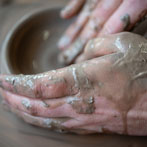 Carla Murdoch at work in her studio 2019